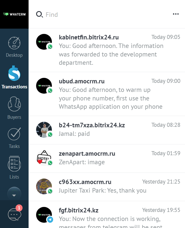 Wasmo Vip Telegram Code Integration with WhatsApp and Telegram - 3 days free of charge